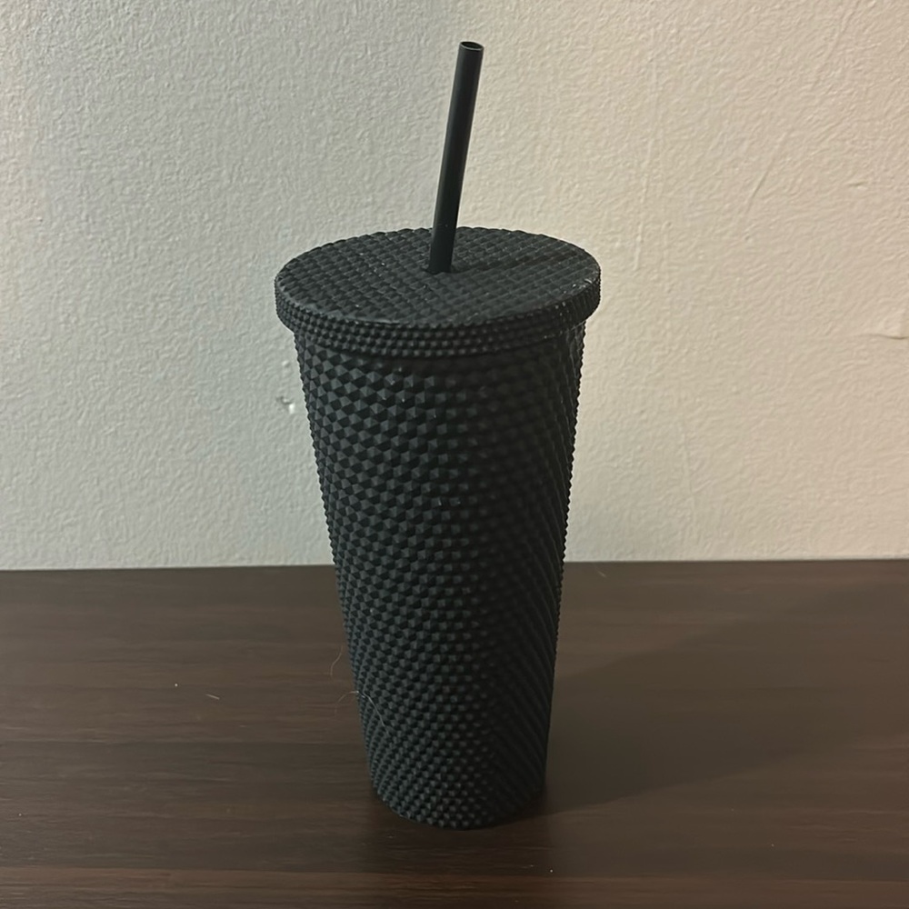Reusable Tumbler with Straw, Good Used Condition, Some Wear